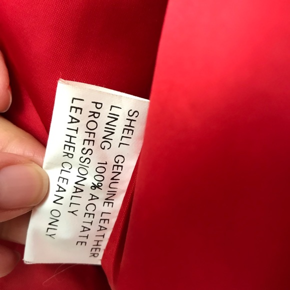 100% Red Leather motorcycle Jacket - Picture 8 of 10